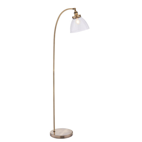 Endon Lighting - 77860 - Endon Lighting 77860 Hansen Indoor Floor Lamps Antique brass plate & clear glass Non-dimmable