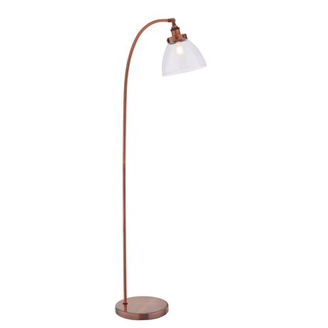 Endon Lighting - 77862 - Endon Lighting 77862 Hansen Indoor Floor Lamps Aged copper plate & clear glass Non-dimmable