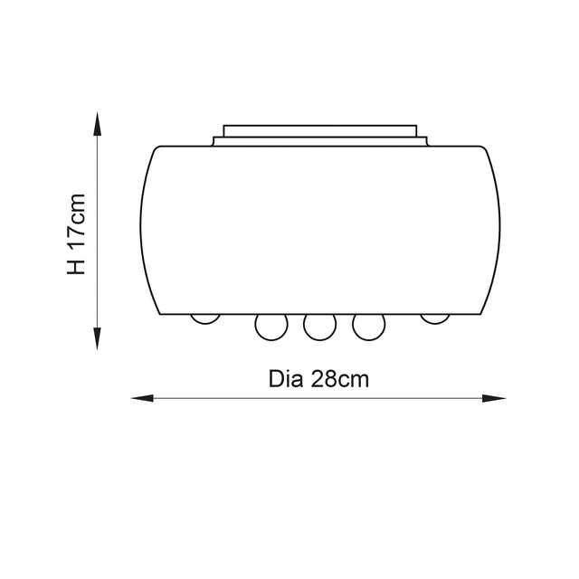 Endon Lighting - 78696 - Endon Lighting 78696 Eclipse Indoor Flush Light Chrome plate glass & clear glass Dimmable