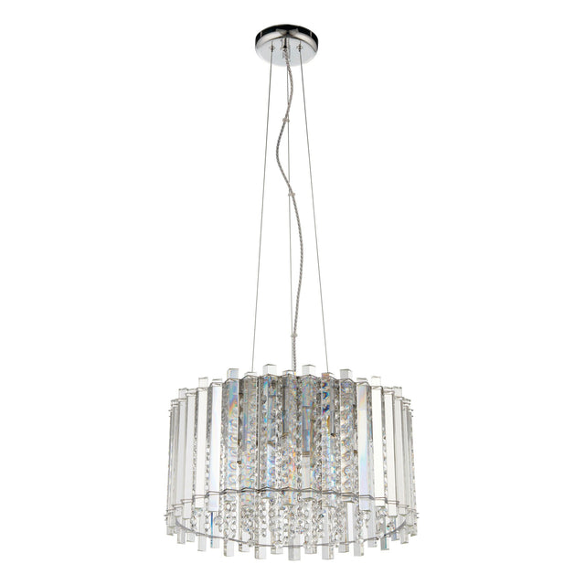 Endon Lighting - 78699 - Endon Lighting 78699 Hanna Indoor Pendant Light Clear crystal glass & chrome plate Dimmable