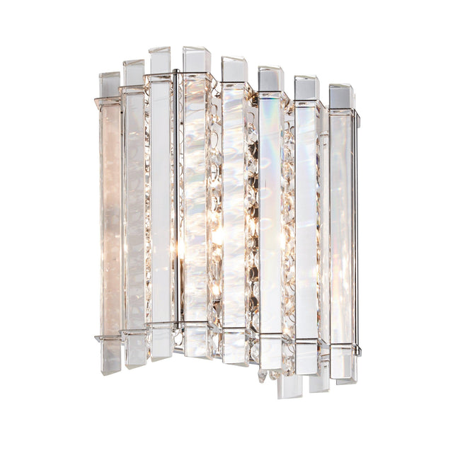 Endon Lighting - 78700 - Endon Lighting 78700 Hanna Indoor Wall Light Clear crystal glass & chrome plate Dimmable