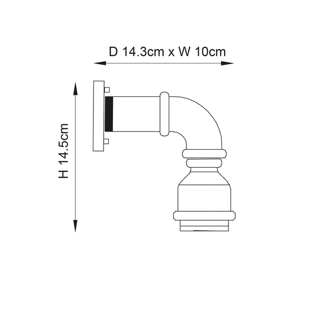 Endon Lighting - 78765 - Endon Lighting 78765 Pipe Indoor Wall Light Aged pewter paint Dimmable