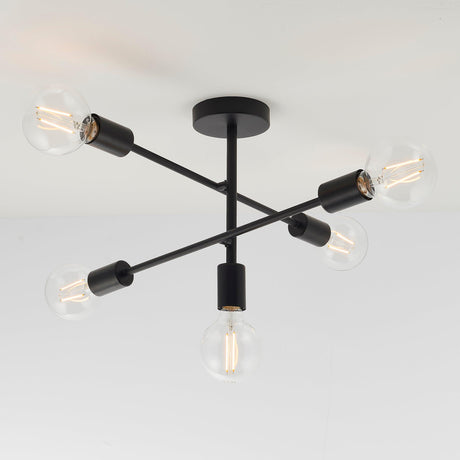 Endon Lighting - 79502 - Endon Lighting 79502 Studio Indoor Semi flush Light Matt black Dimmable