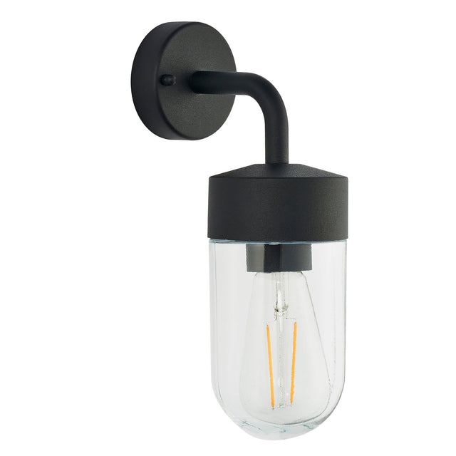 Endon Lighting - 79792 - Endon Lighting 79792 North Outdoor Wall Light Textured matt black & clear glass Dimmable