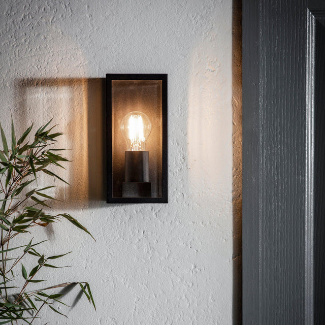 Endon Lighting - 80600 - Endon Lighting 80600 Oxford Outdoor Wall Light Matt black & clear glass Dimmable