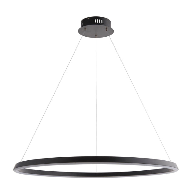 Endon Lighting - 80628 - Endon Lighting 80628 Staten Indoor Pendant Light Matt black & white silicone Dimmable