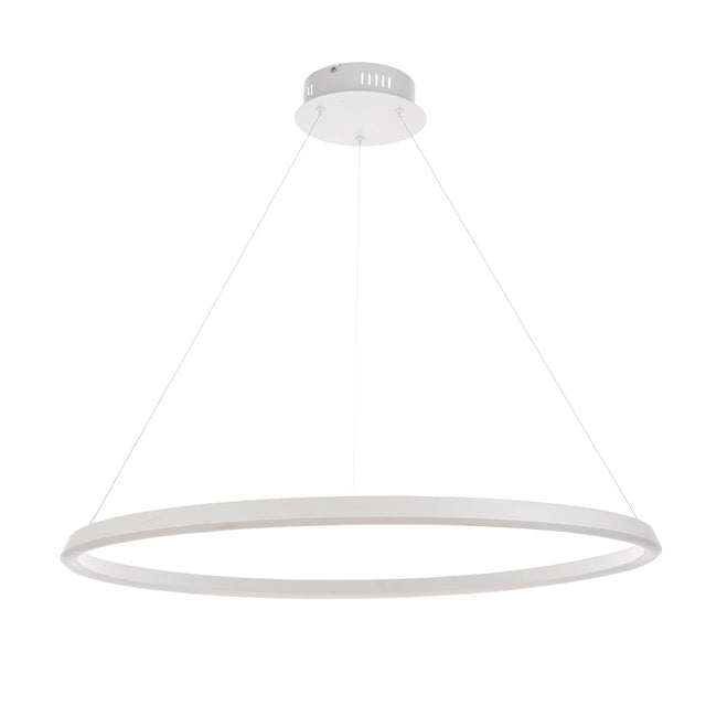 Endon Lighting - 80629 - Endon Lighting 80629 Staten Indoor Pendant Light Matt white paint & white silicone Dimmable