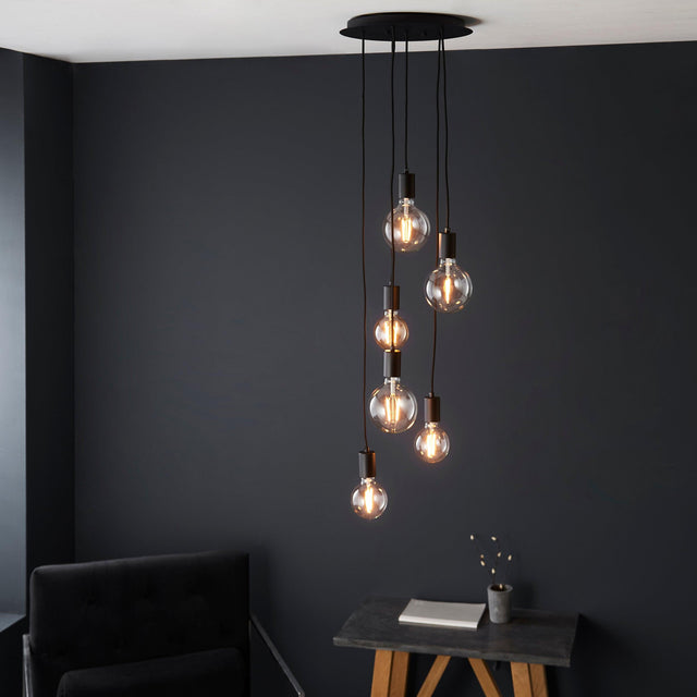 Endon Lighting - 81535 - Endon Lighting 81535 Studio Indoor Pendant Light Matt black Dimmable