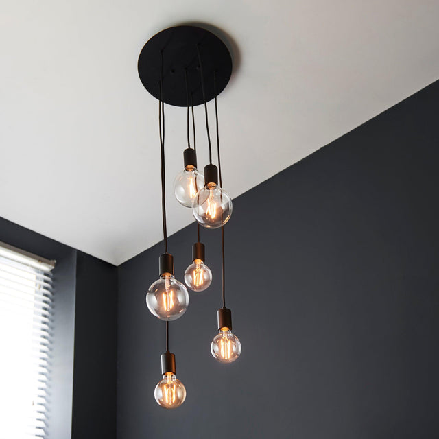 Endon Lighting - 81535 - Endon Lighting 81535 Studio Indoor Pendant Light Matt black Dimmable