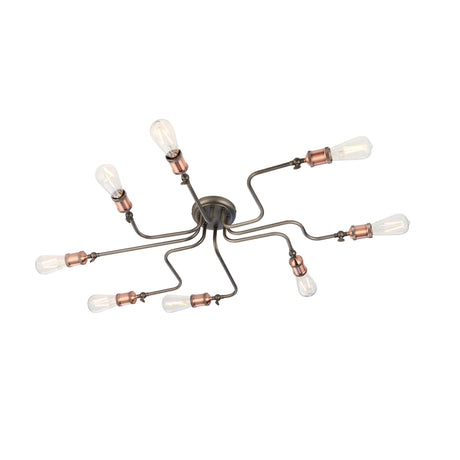 Endon Lighting - 81610 - Endon Lighting 81610 Hal Indoor Semi flush Light Aged copper & aged pewter plate Dimmable