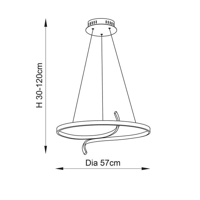 Endon Lighting - 81903 - Endon Lighting 81903 Rafe Indoor Pendant Light Satin nickel plate & white silicone Dimmable