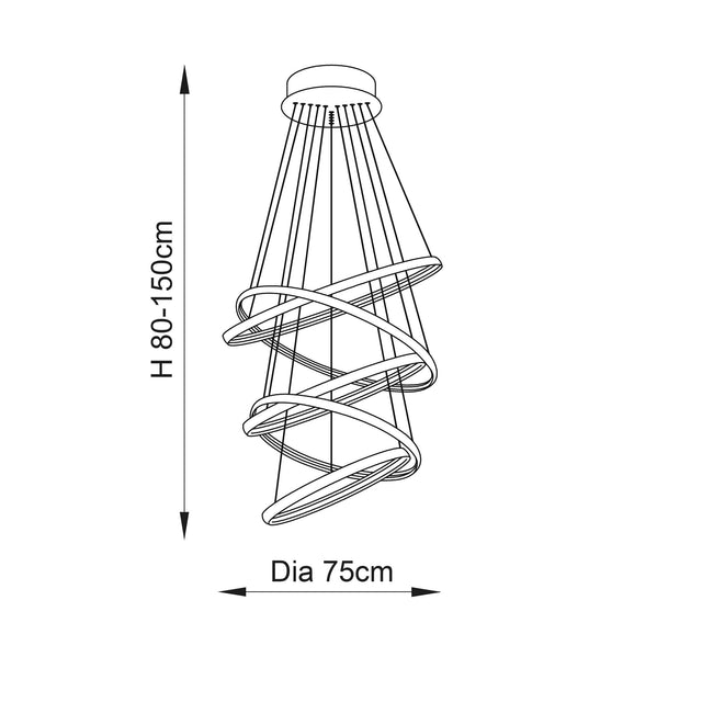 Endon Lighting - 81906 - Endon Lighting 81906 Ozias Indoor Pendant Light Chrome plate & clear crystal detail Dimmable