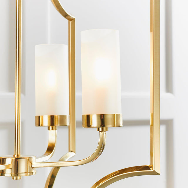 Endon Lighting - 81914 - Endon Lighting 81914 Edrea Indoor Pendant Light Satin brass plate & frosted glass Dimmable