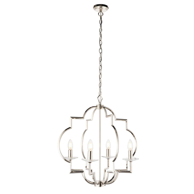 Endon Lighting - 81915 - Endon Lighting 81915 Garland Indoor Pendant Light Polished nickel plate & clear crystal Dimmable