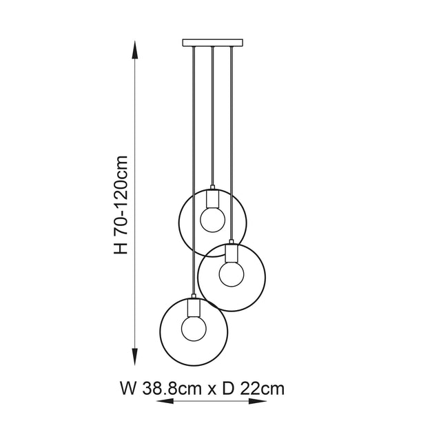 Endon Lighting - 81922 - Endon Lighting 81922 Hoop Indoor Pendant Light Brushed brass, nickel & copper plate Dimmable