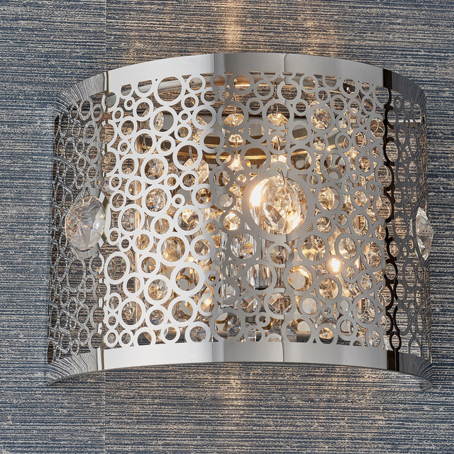 Endon Lighting - 81976 - Endon Lighting 81976 Fayola Indoor Wall Light Chrome plate & clear crystal Dimmable