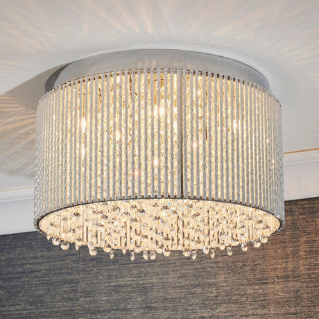 Endon Lighting - 81980 - Endon Lighting 81980 Galina Indoor Flush Light Chrome plate & clear crystal Dimmable