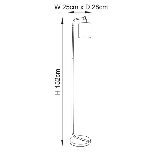 Endon Lighting - 90557 - Endon Lighting 90557 Toledo Indoor Floor Lamps Brushed nickel plate & clear glass Non-dimmable