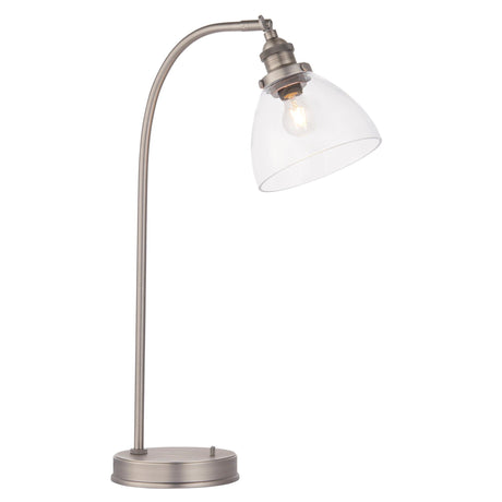 Endon Lighting - 91740 - Endon Lighting 91740 Hansen Indoor Table Lamps Brushed silver paint & clear glass Non-dimmable