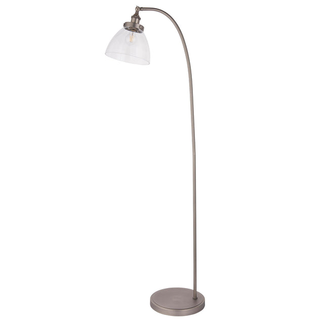 Endon Lighting - 91741 - Endon Lighting 91741 Hansen Indoor Floor Lamps Brushed silver paint & clear glass Non-dimmable