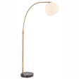 Endon Lighting - 91744 - Endon Lighting 91744 Otto Indoor Floor Lamps Matt antique brass plate, black marble & opal glass Non-dimmable