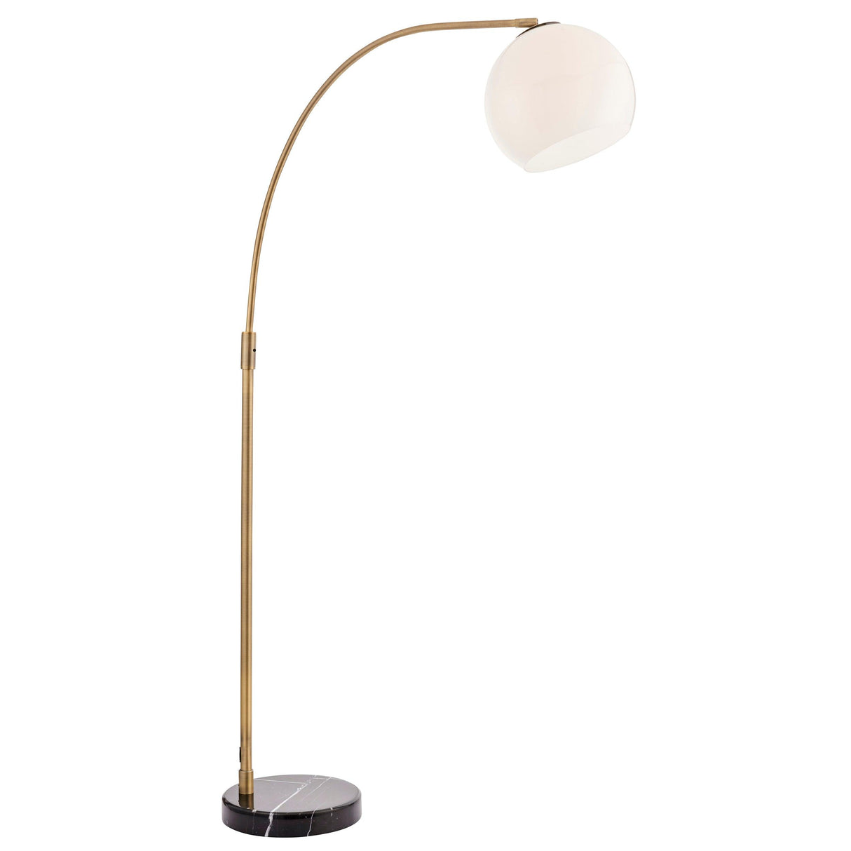 Endon Lighting - 91744 - Endon Lighting 91744 Otto Indoor Floor Lamps Matt antique brass plate, black marble & opal glass Non-dimmable