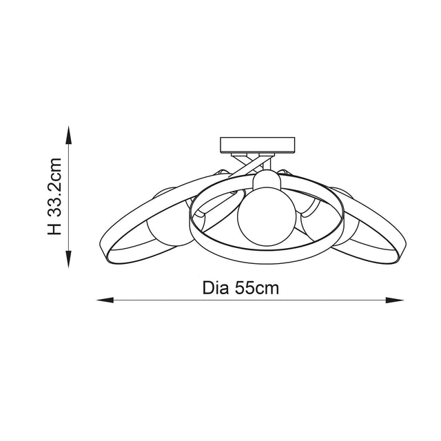 Endon Lighting - 91935 - Semi Flush Light