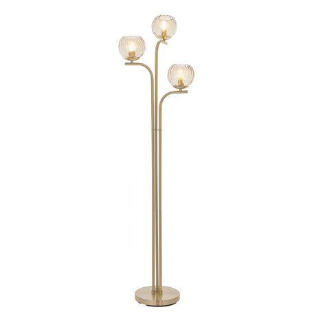 Endon Lighting - 91974 - Endon Lighting 91974 Dimple Indoor Floor Lamps Satin brass plate & champagne lustre glass Non-dimmable
