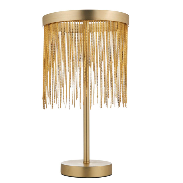 Endon Lighting - 92177 - Endon Lighting 92177 Zelma Indoor Table Lamps Satin brass plate & gold effect chain Non-dimmable