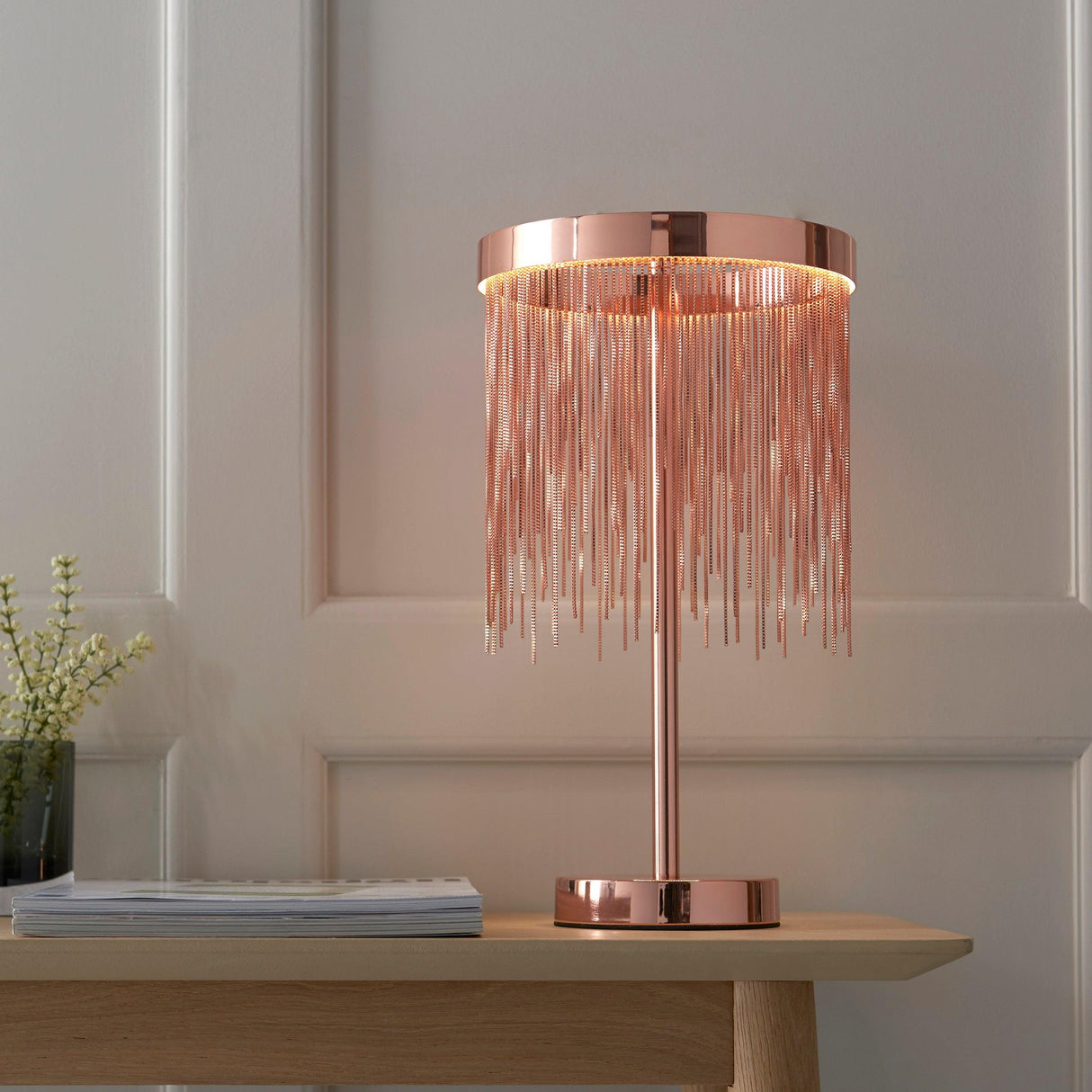 Endon Lighting - 92179 - Endon Lighting 92179 Zelma Indoor Table Lamps Brushed copper plate & copper Non-dimmable