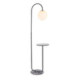 Endon Lighting - 92424 - Endon Lighting 92424 Halo 1lt Floor Indoor light fitting Satin black paint & matt opal glass