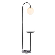 Endon Lighting - 92424 - Endon Lighting 92424 Halo 1lt Floor Indoor light fitting Satin black paint & matt opal glass