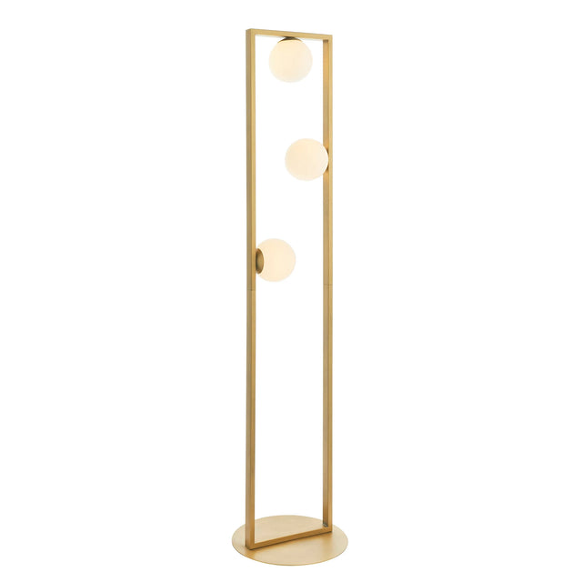 Endon Lighting - 92494 - Endon Lighting 92494 Teo 3lt Floor Indoor light fitting Brushed gold finish & gloss opal glass