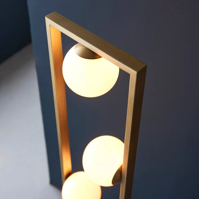 Endon Lighting - 92494 - Endon Lighting 92494 Teo 3lt Floor Indoor light fitting Brushed gold finish & gloss opal glass