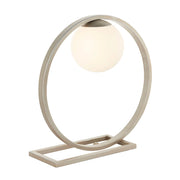 Endon Lighting - 92495 - Endon Lighting 92495 Enzo 1lt Table Indoor light fitting Brushed silver finish & gloss opal glass