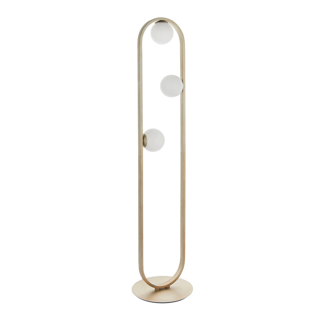 Endon Lighting - 92496 - Endon Lighting 92496 Enzo 3lt Floor Indoor light fitting Brushed silver finish & gloss opal glass