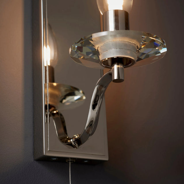 Endon Lighting - 92959 - Endon Lighting 92959 Garland 1lt Wall Bathroom light fitting Polished nickel plate & clear crystal