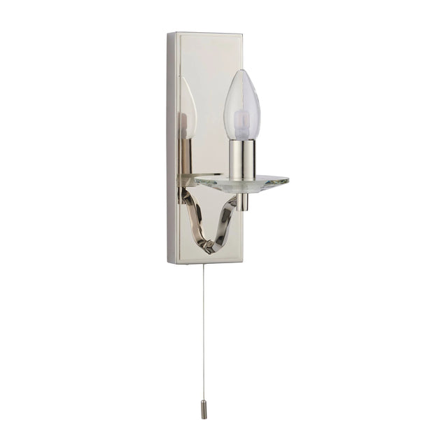 Endon Lighting - 92959 - Endon Lighting 92959 Garland 1lt Wall Bathroom light fitting Polished nickel plate & clear crystal