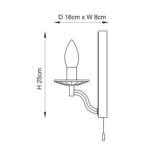 Endon Lighting - 92959 - Endon Lighting 92959 Garland 1lt Wall Bathroom light fitting Polished nickel plate & clear crystal