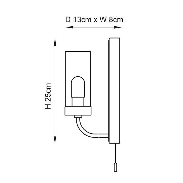 Endon Lighting - 92960 - Endon Lighting 92960 Edrea 1lt Wall Bathroom light fitting Chrome plate & frosted glass