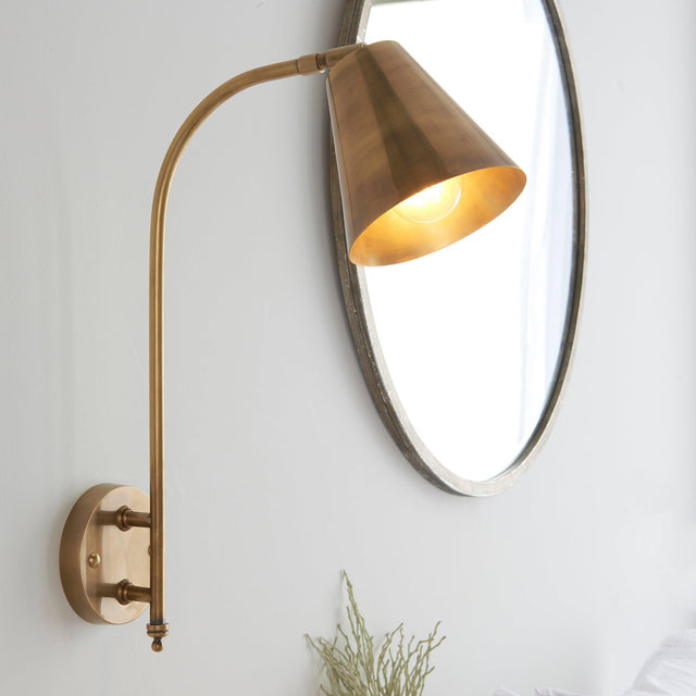 Endon Lighting - 93144 - Endon Lighting 93144 Radha Indoor Wall Light Antique solid brass Dimmable