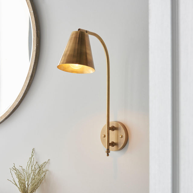 Endon Lighting - 93144 - Endon Lighting 93144 Radha Indoor Wall Light Antique solid brass Dimmable