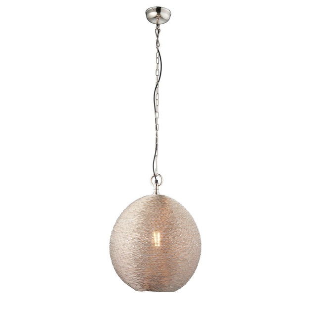 Endon Lighting - 93430 - Endon Lighting 93430 Asha Indoor Pendant Light Polished nickel plate Dimmable