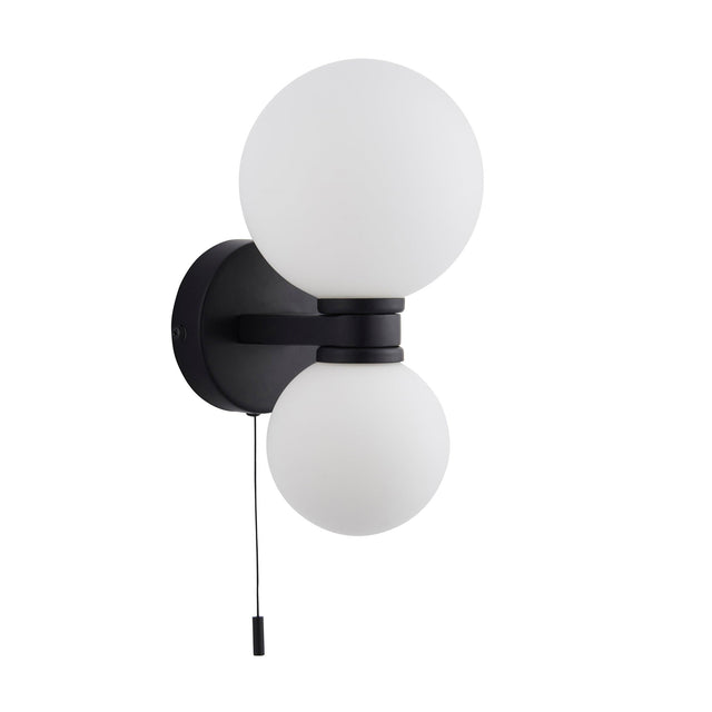 Endon Lighting - 93523 - Endon Lighting 93523 Pulsa Bathroom Wall Light Matt black & matt white glass Non-dimmable