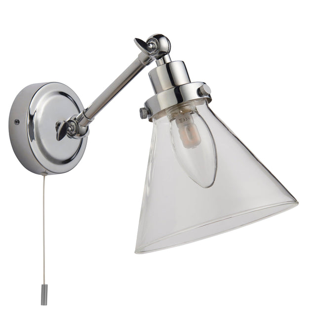 Endon Lighting - 93853 - Endon Lighting 93853 Faraday Bathroom Wall Light Chrome plate & clear glass Non-dimmable