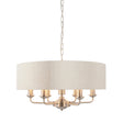 Endon Lighting - 94357 - Endon Lighting 94357 Highclere Indoor Pendant Light Brushed chrome plate & natural linen Dimmable