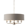 Endon Lighting - 94373 - Endon Lighting 94373 Highclere Indoor Pendant Light Bright nickel plate & charcoal fabric Dimmable