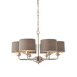 Endon Lighting - 94381 - Endon Lighting 94381 Highclere Indoor Pendant Light Bright nickel plate & charcoal fabric Dimmable