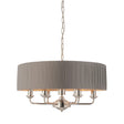 Endon Lighting - 94397 - Endon Lighting 94397 Highclere Indoor Pendant Light Bright nickel plate & charcoal fabric Dimmable