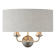 Endon Lighting - 94403 - Endon Lighting 94403 Highclere Indoor Wall Light Brushed chrome plate & natural linen Dimmable